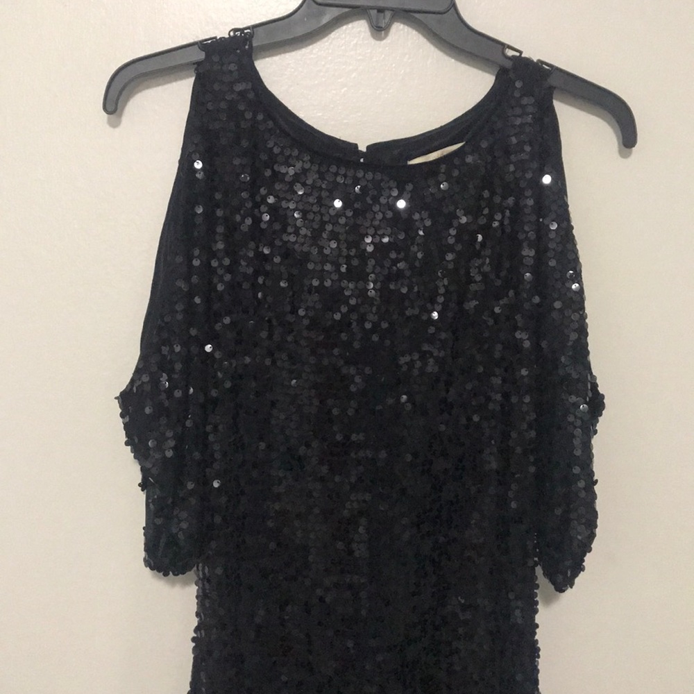 Aidan Maddox Black Sequin Dress size 2